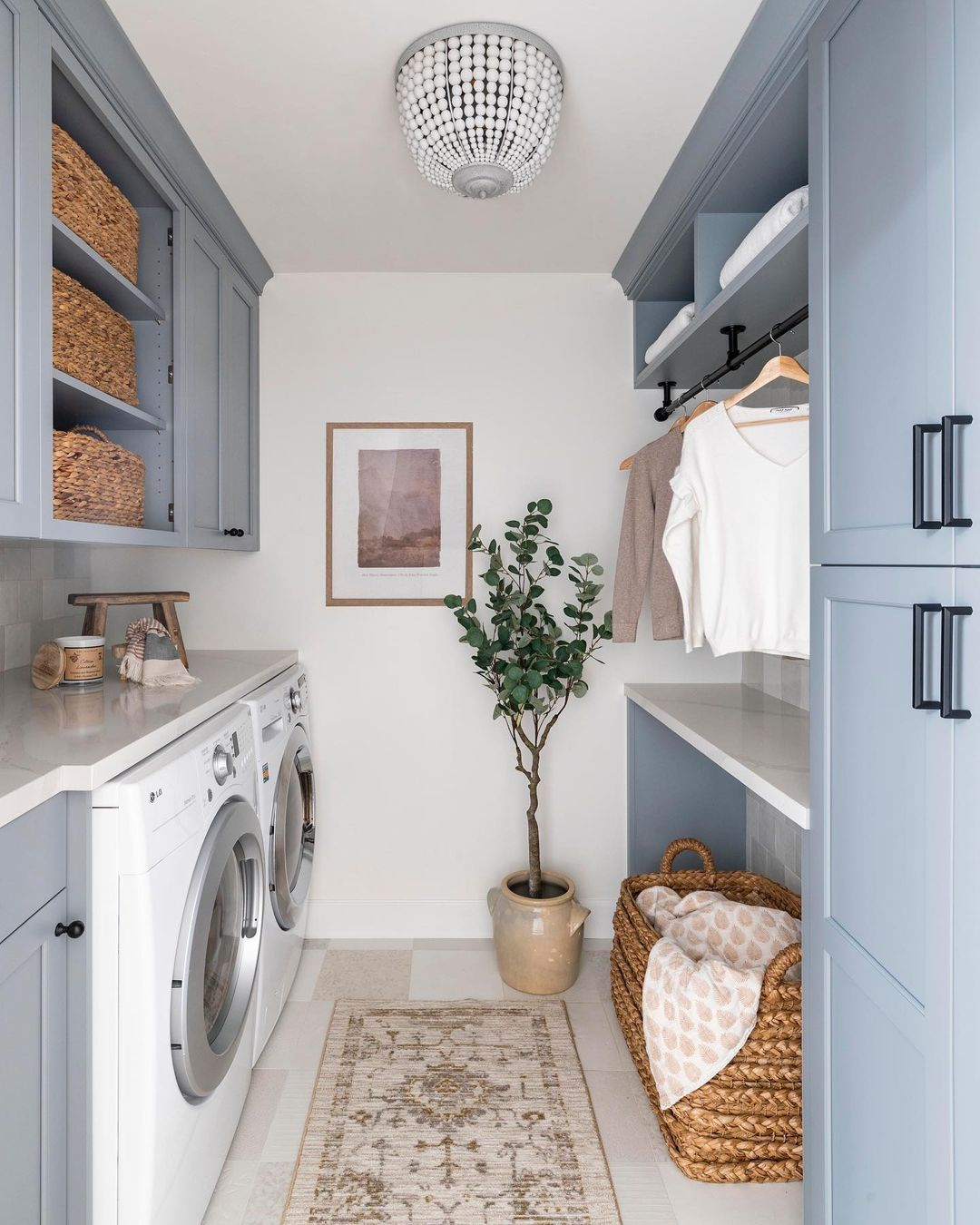 Serene and Organized Laundry Room