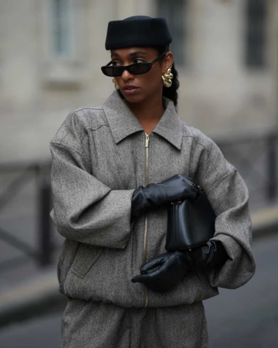 4. Sleek Monochrome Winter Street Style