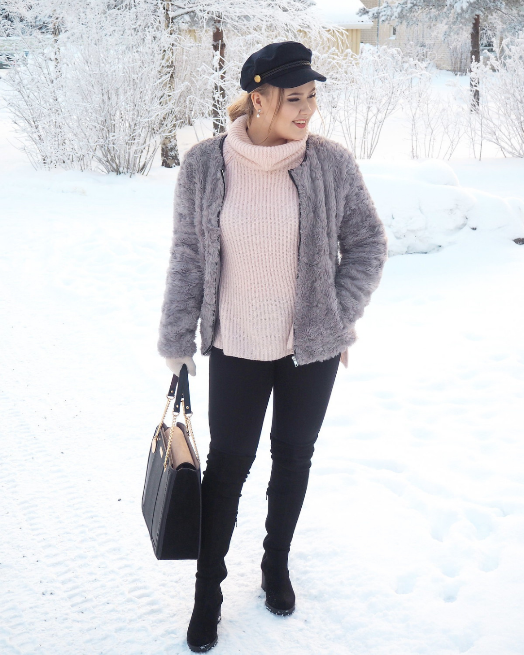 7. Winter Elegance with Cozy Layers