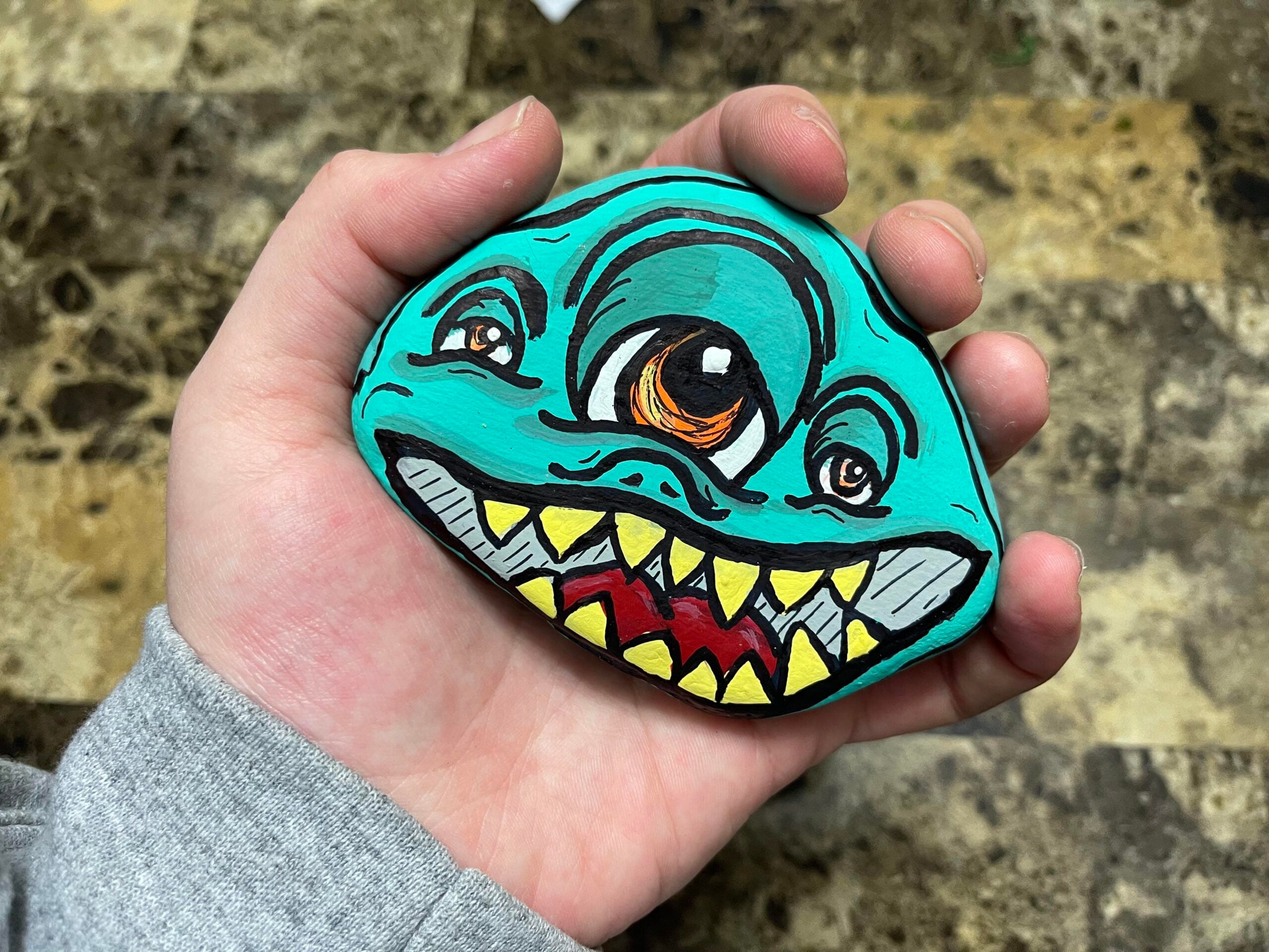 Funny Monster Rock Art