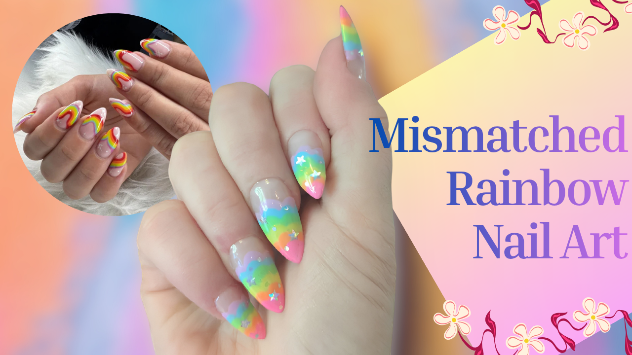 Mismatched Rainbow Nail Art