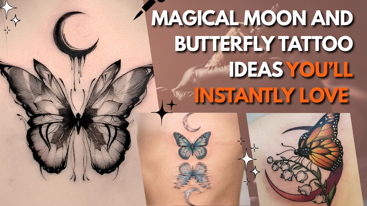 Moon and Butterfly Tattoos