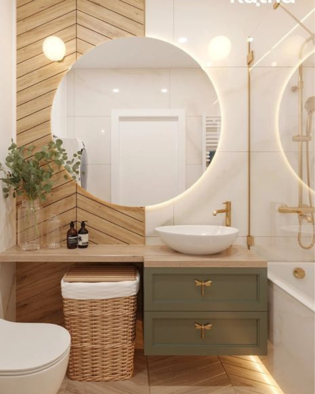 Warm Chevron Wood & Dragonfly Details