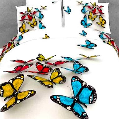 3-D Butterfly Bed Set