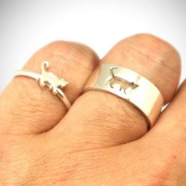 Cat Couple Set Promise Rings