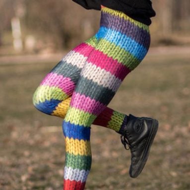 Colorful Wool Print Fashion Leggings