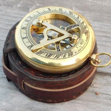 Custom Engraved Sundial Compass