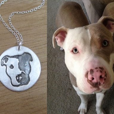Custom Made Silver Dog Necklace