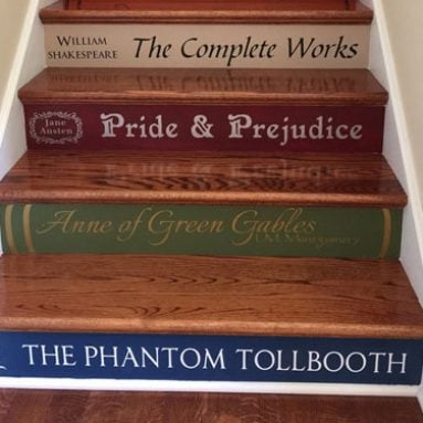 DIY Book Stairs Lettering