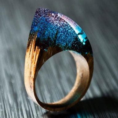 Exotic Wooden & Resin Statement Ring