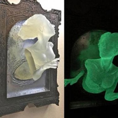 Glow in Dark Ghost Mirror Wall Plaque