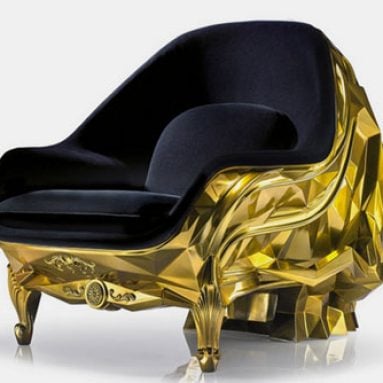 Gold Skull Arm Chair