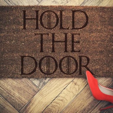 Hold The Door Doormat