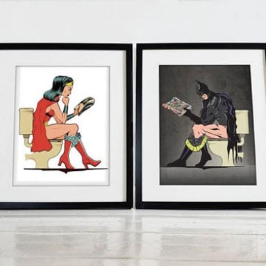 Humorous Superhero Wall Art