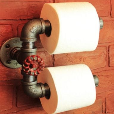 Industrial Pipe Double Roll Toilet Paper Holder