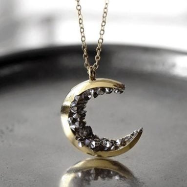 Inspirational Crystal Crescent Moon Necklace