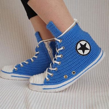 Knitted Crochet Converse Slippers