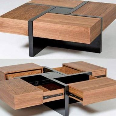Lipscomb Solid 4-Drawer Storage Coffee Table