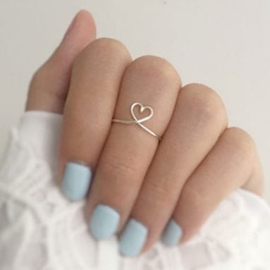Minimalist Heart Knuckle Ring