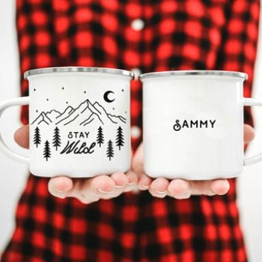 Personalised Stay Wild Camping Mugs