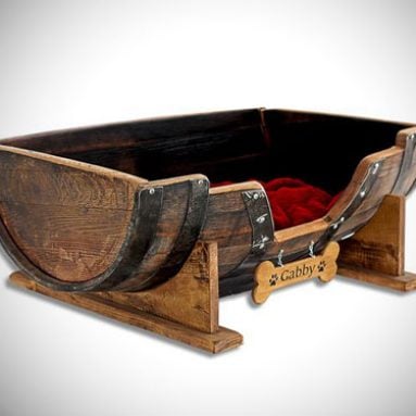 Personalized Barrel Dog Beds