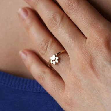 Sterling Silver Dog Paw Ring