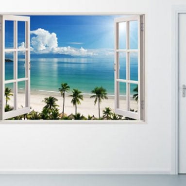 Tropical Beach Window Sticker