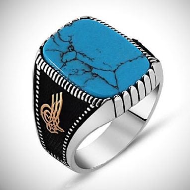 Turquoise Stone Signet Ring