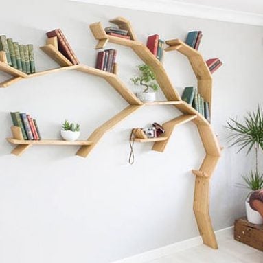 Windswept Oak Tree Bookshelf