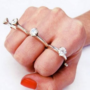 Brass Knuckle Engagement Ring